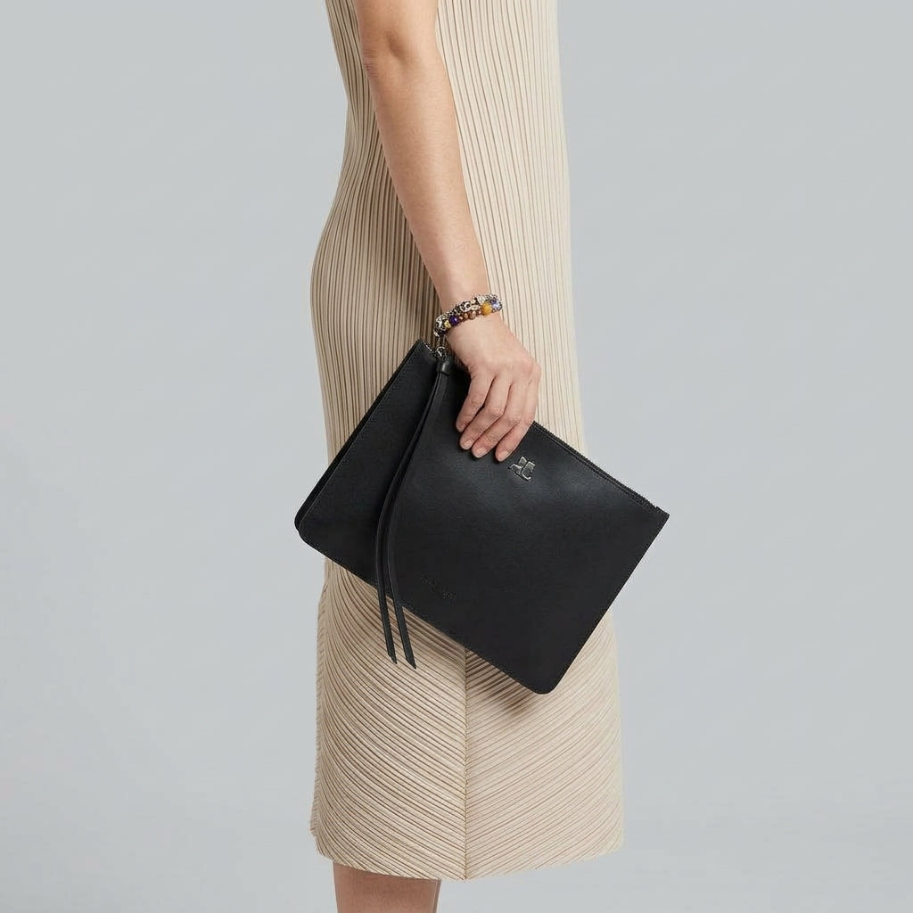 COURREGES Sleek Leather Logo Pouch - view 3