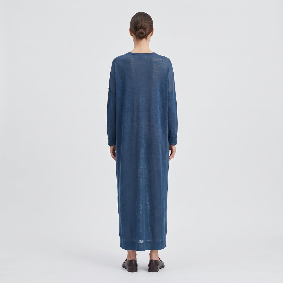 DUSAN Blue Lightweight Knit Midi Dress - view 5