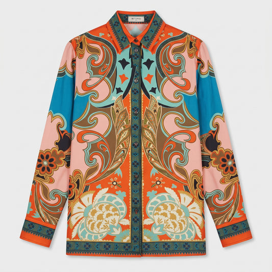 ETRO Vibrant Paisley Print Silk Shirt