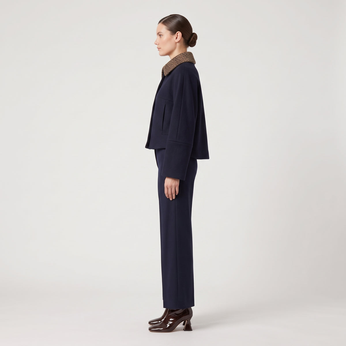 NATAN Cropped Wool Jacket with Collar - view 3