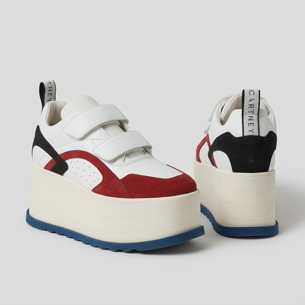 Colorblock Platform Strap Sneakers