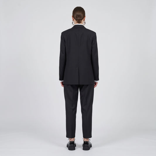 Relaxed Fit Black Tailored Pants