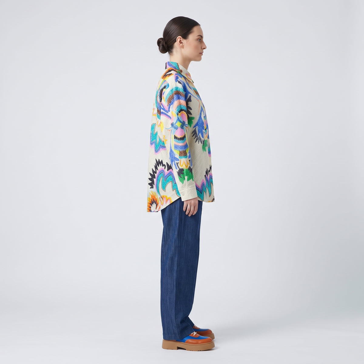 RIANNA NINA Vibrant Art Print Textured Blouse - view 4