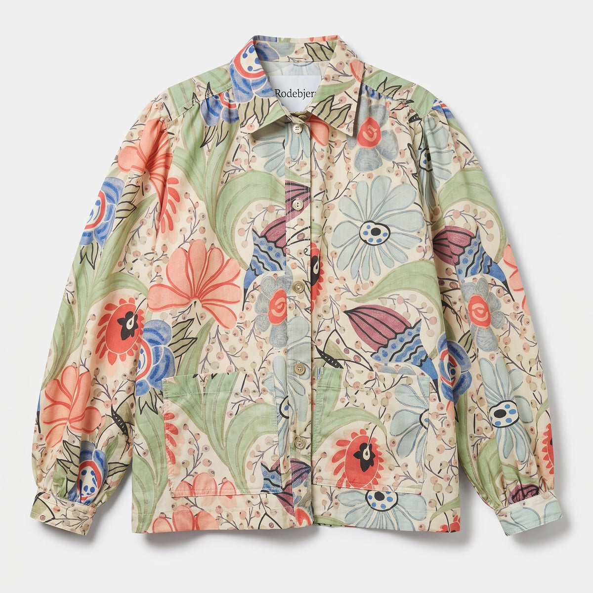 Coral Floral Shirt Jacket