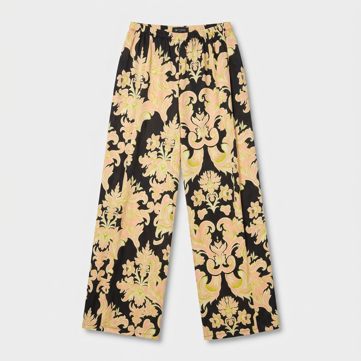 Baroque Print Wide-Leg Trousers