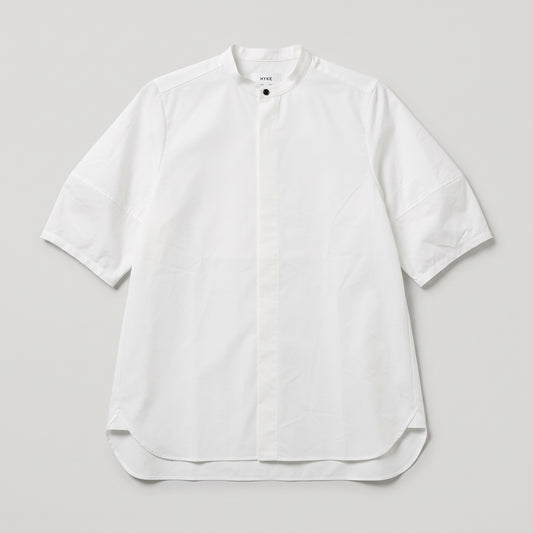 HYKE Minimalist Band Collar Blouse
