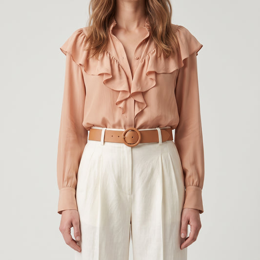 CHLOE White Pleated Wide-Leg Trousers - view 2