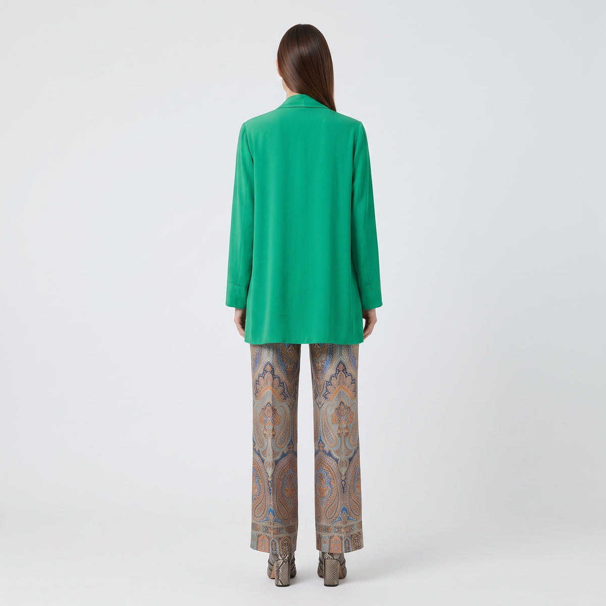 Elegant Draped Green Layered Blouse