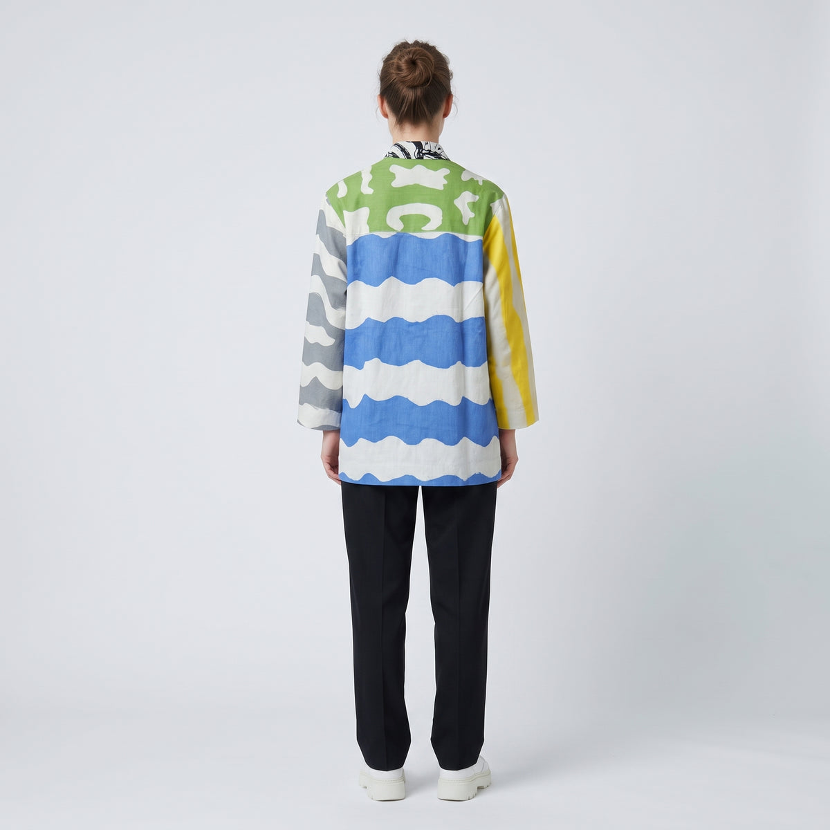 Artistic Multi-Pattern Patchwork Shirt