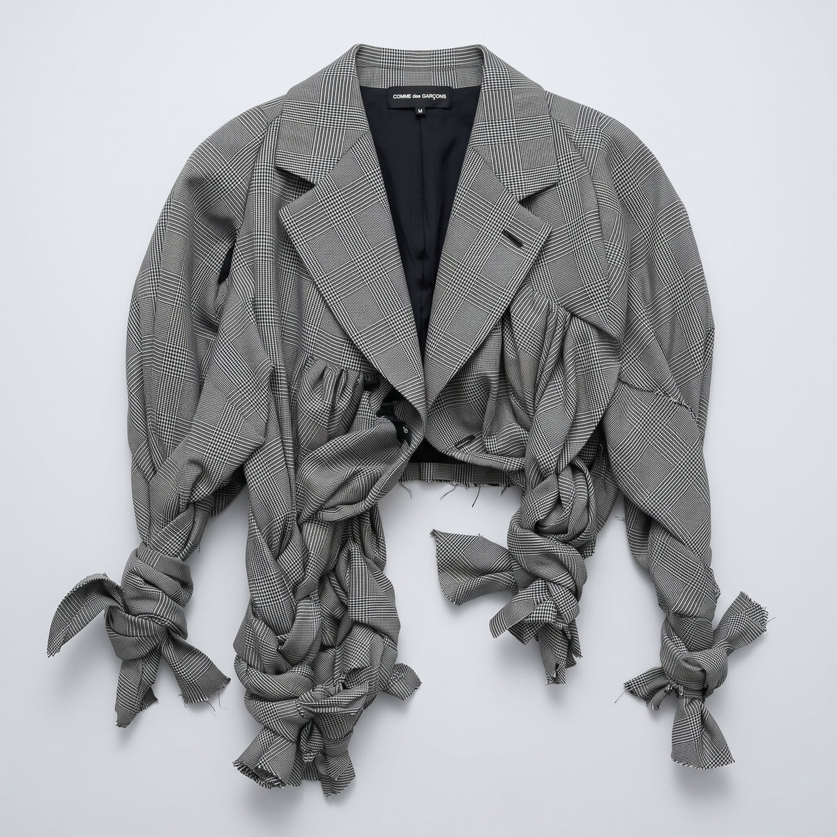 COMME DES GARCONS Deconstructed Plaid Cropped Jacket
