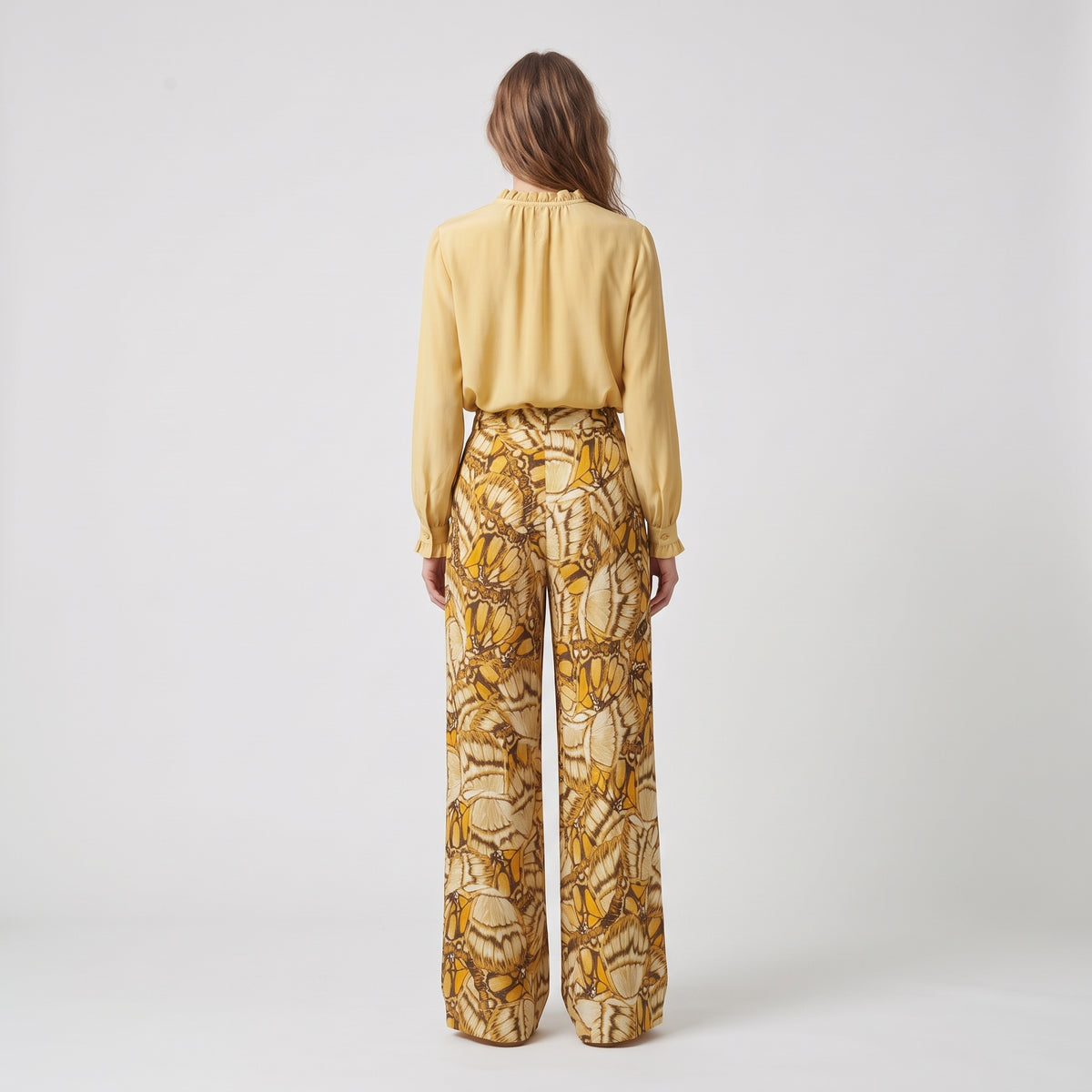 ALBERTA FERRETTI Butterfly Print Wide Leg Trousers - view 5
