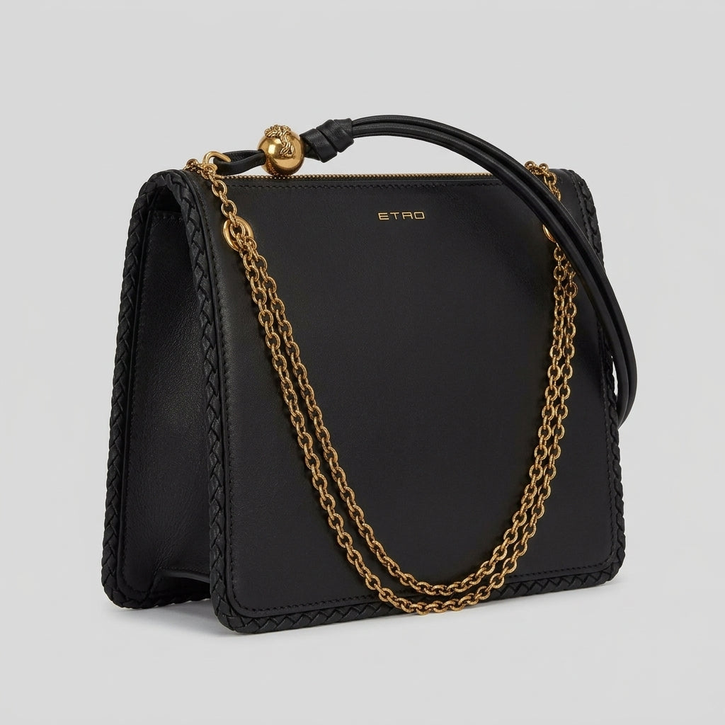 ETRO Black Leather Chain Crossbody Bag - view 2