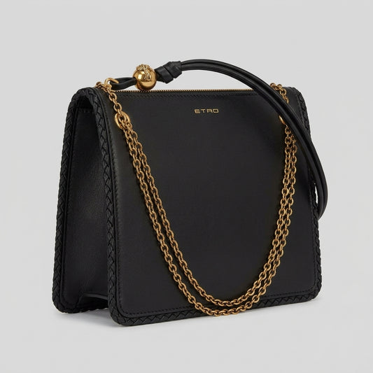 ETRO Black Leather Chain Crossbody Bag - view 2