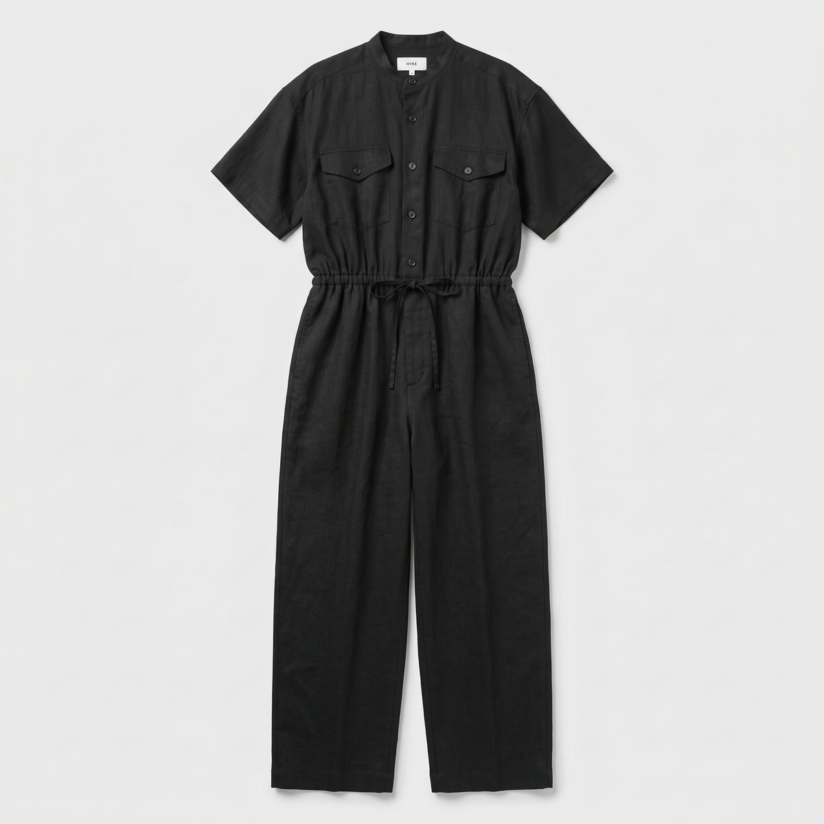 HYKE Black Short Sleeve Utility Jumpsuit