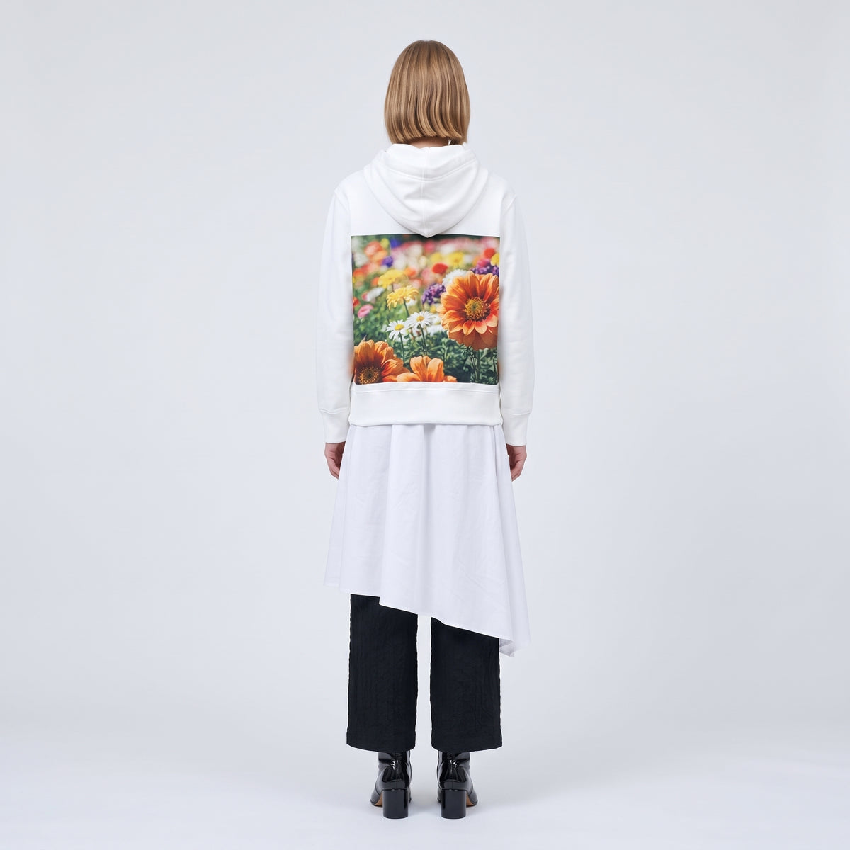 Floral Graphic Zip Up Hoodie