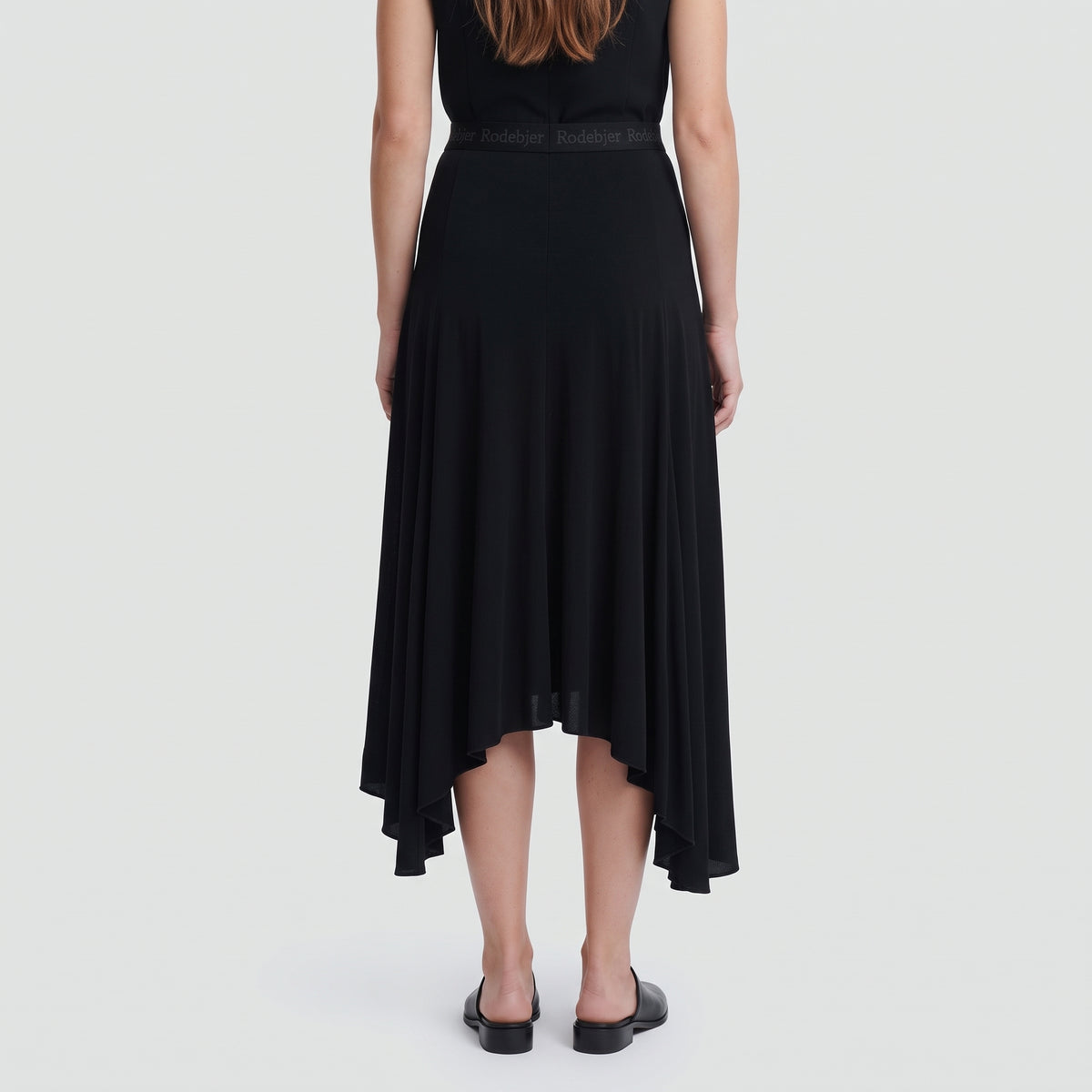 Asymmetric Fluid Jersey Skirt