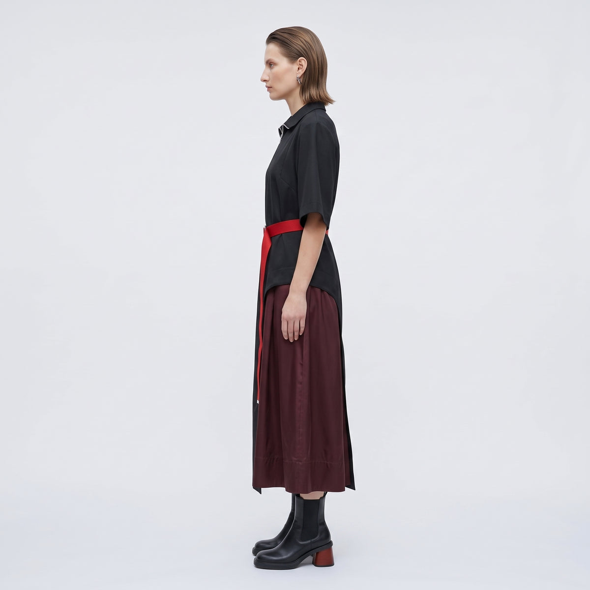 Belted Asymmetric Shirt Dress