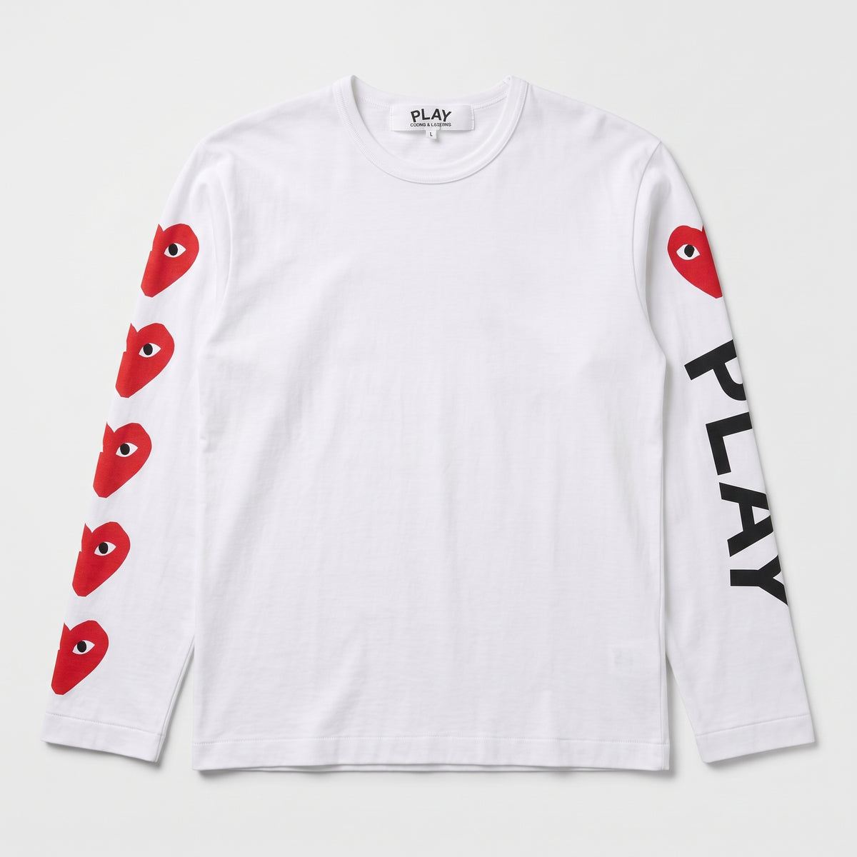 CDG PLAY Heart Graphic Long Sleeve T-Shirt