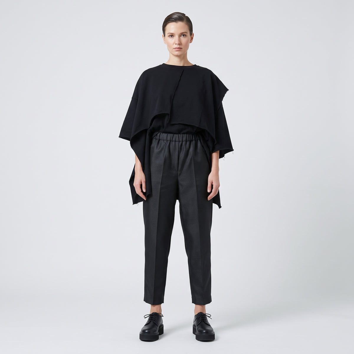 CDG CDG Black Elastic Waist Trousers - view 3