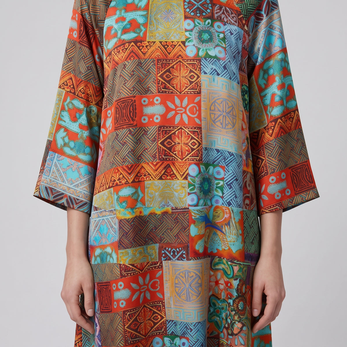 RIANNA NINA Patchwork Print Midi Dress - view 2