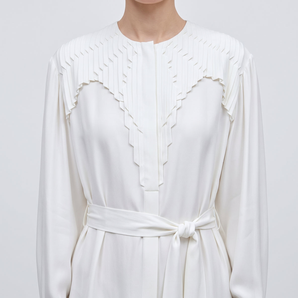BY FANG Pleated Crepe Midi Dress - view 2