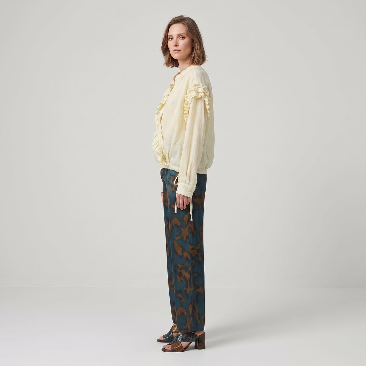 DRIES VAN NOTEN Ivory Ruffled Wrap Blouse - view 4