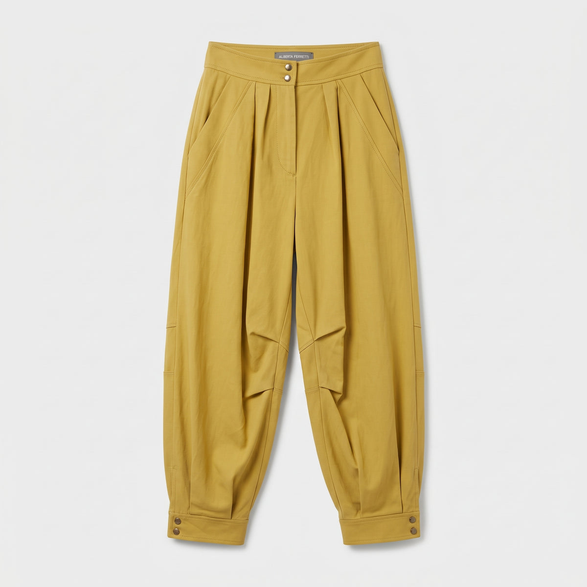 High-Waisted Pleated Tapered Pants