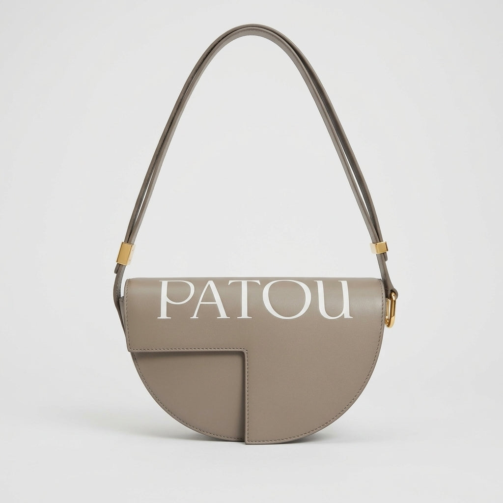Grey Leather Small Crossbody Bag