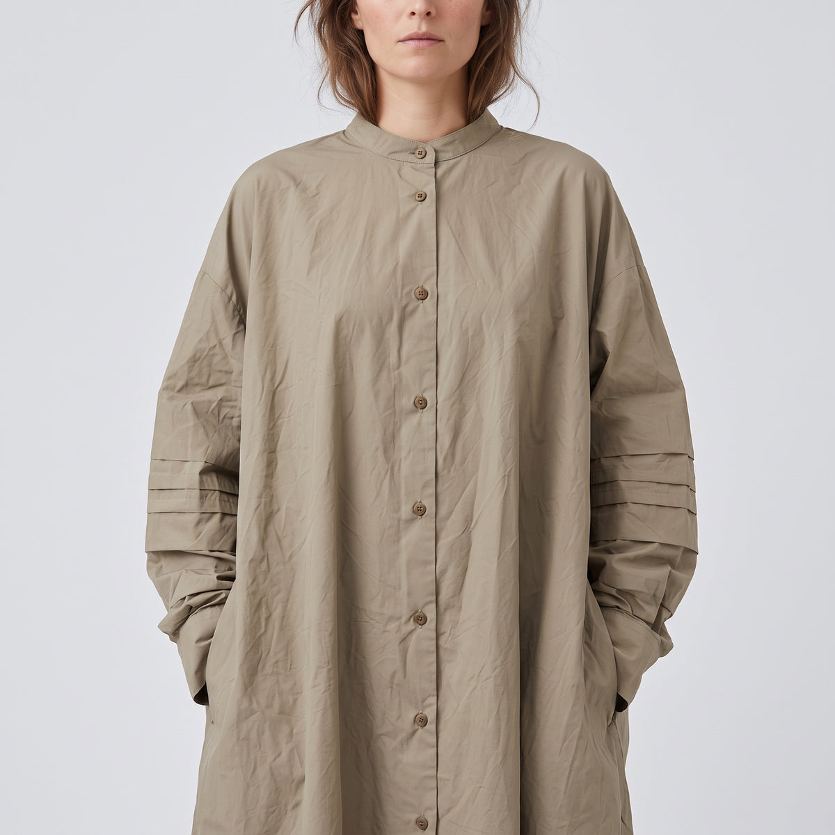 CASEY CASEY Pleated Sleeve Shirt Dress - view 2
