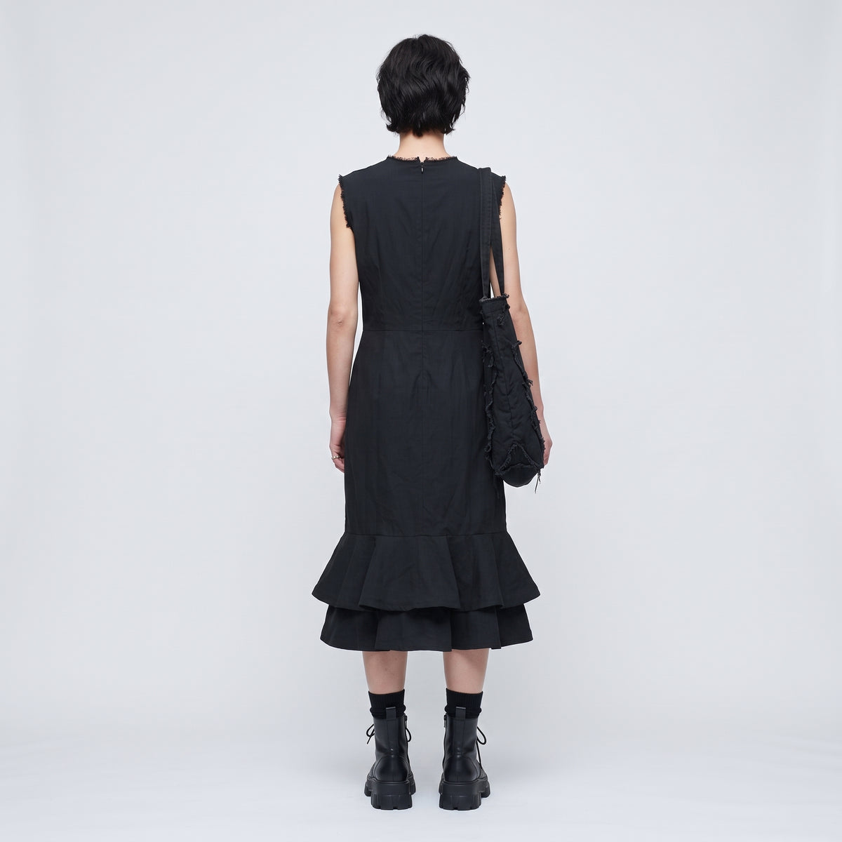 COMME DES GARCONS Sleeveless Ruffled Black Dress - view 5
