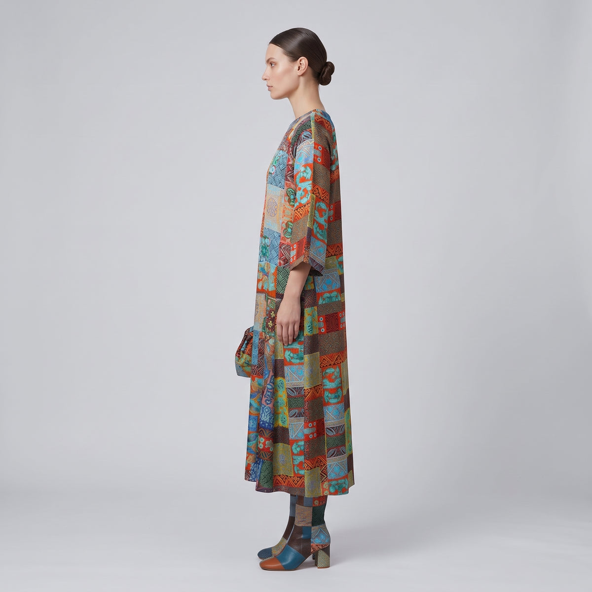 RIANNA NINA Patchwork Print Midi Dress - view 3