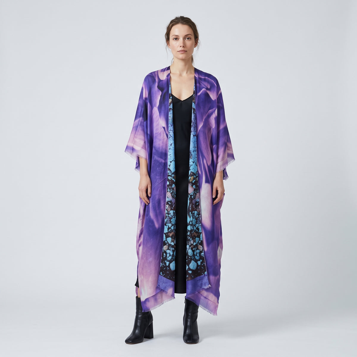 MAISON PASSAGE Blueberry Multi Printed Kimono - view 3