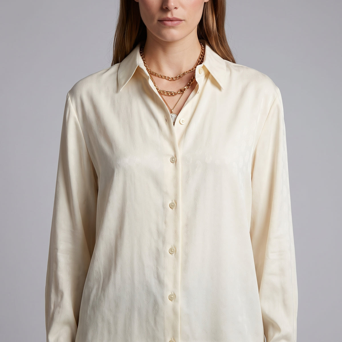 ETRO Elegant Cream Silk Jacquard Shirt - view 2