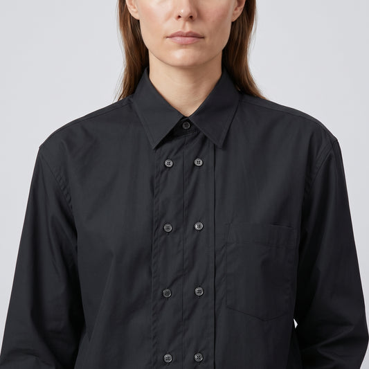 CDG SHIRT Double Button Placket Black Shirt - view 2