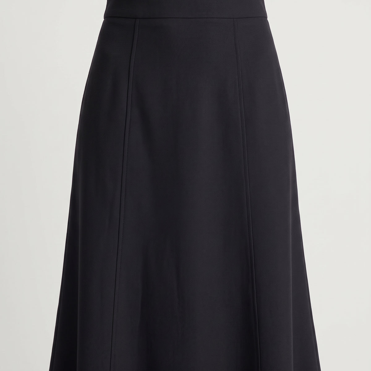 Elegant Black Paneled Midi Skirt