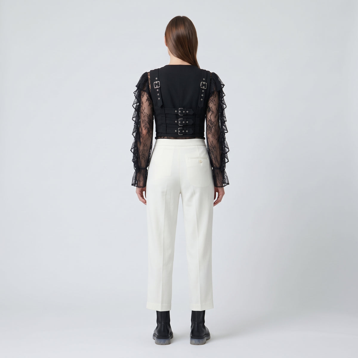 Ivory Tailored Cropped Trousers