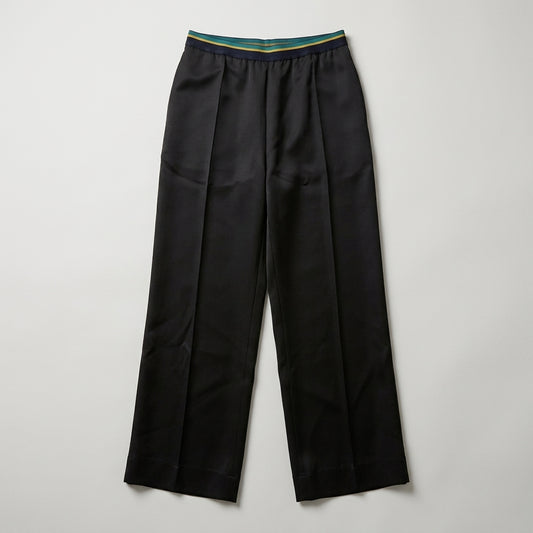 PLAN C Striped Waistband Wide Leg Trousers