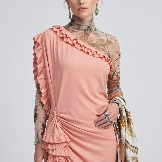 DRIES VAN NOTEN One-Shoulder Ruffled Midi Dress - view 2