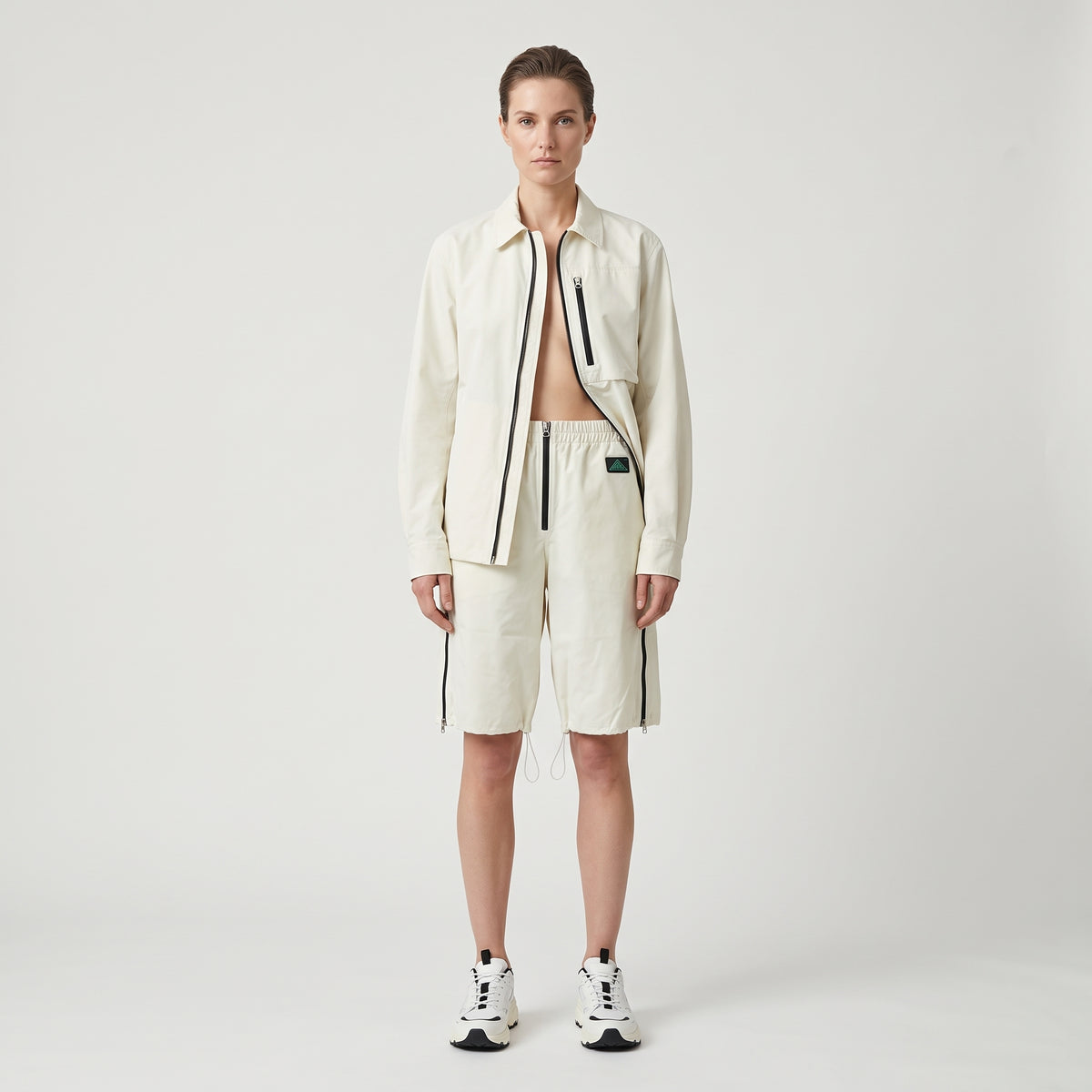 OAMC Cream Technical Zipper Detail Shorts - view 3