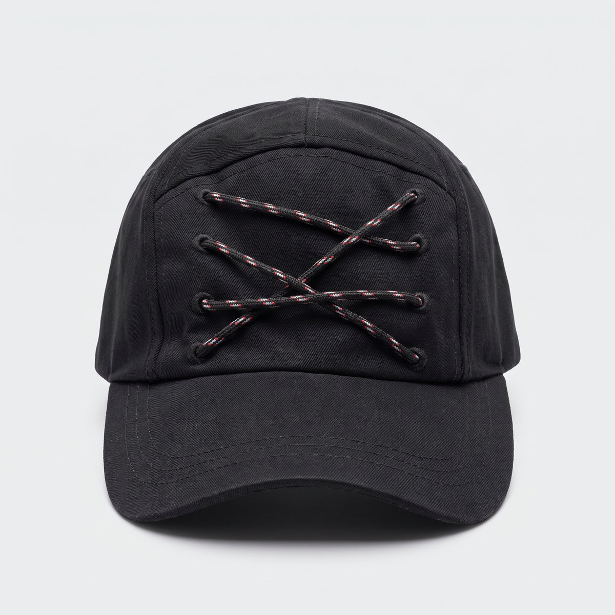 Lace-Up Detail Black Cap