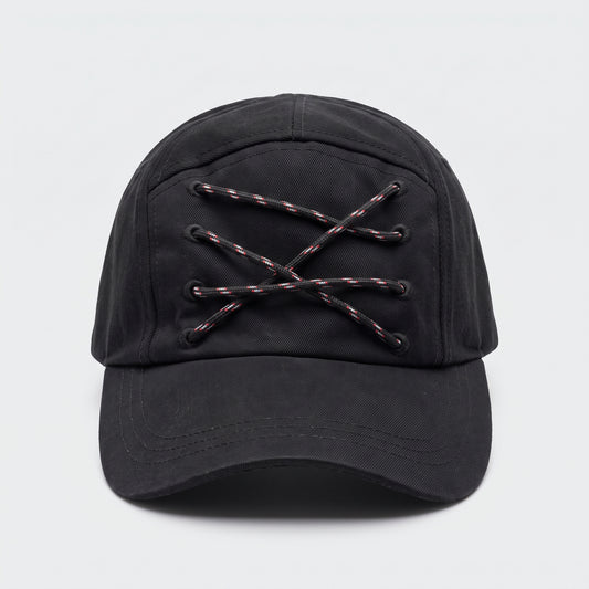 MAUNA KEA Lace-Up Detail Black Cap