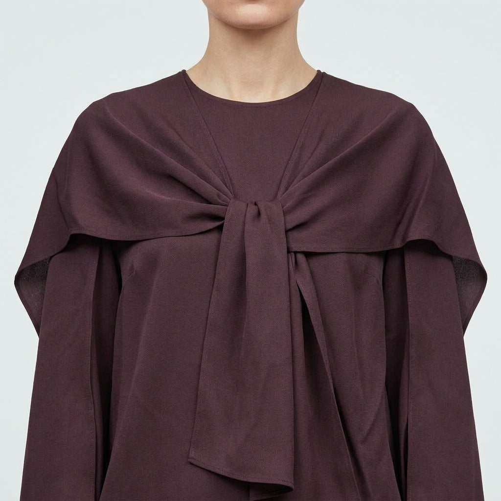 NATAN Draped Tie Accent Cape Blouse - view 5