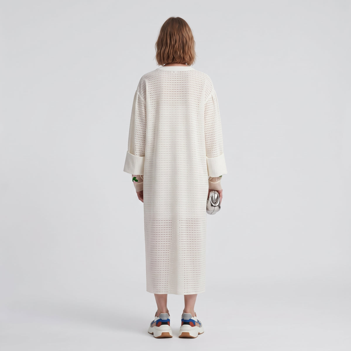 NATASHA ZINKO White Eyelet Openwork Shift Dress - view 6