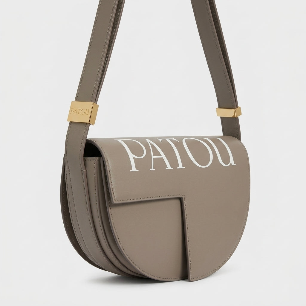 Grey Leather Small Crossbody Bag