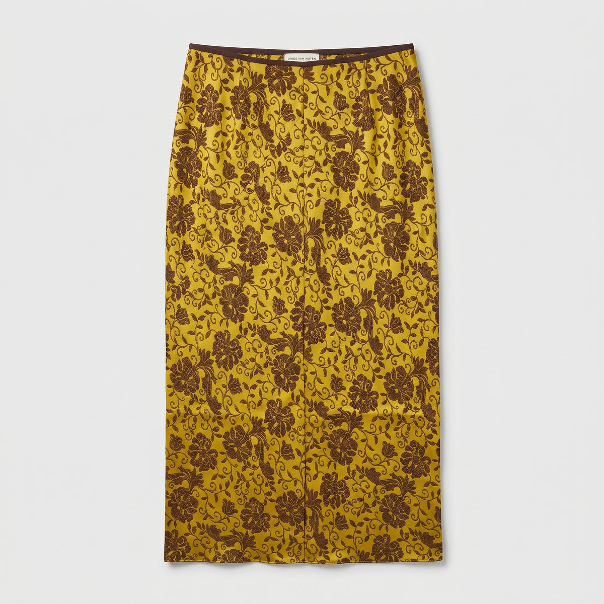 DRIES VAN NOTEN Floral Jacquard Midi Column Skirt