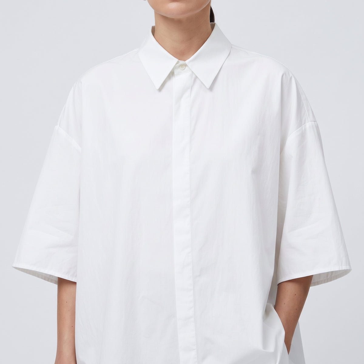 CALCATERRA Oversized Short Sleeve Cotton Shirt - view 2