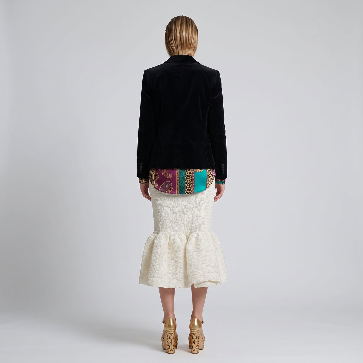 DRIES VAN NOTEN Smocked Cotton Mini Skirt - view 4