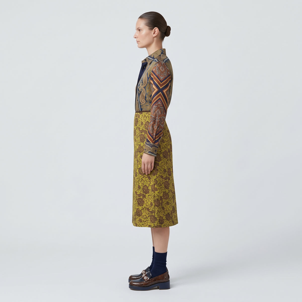 DRIES VAN NOTEN Floral Jacquard Midi Skirt - view 4