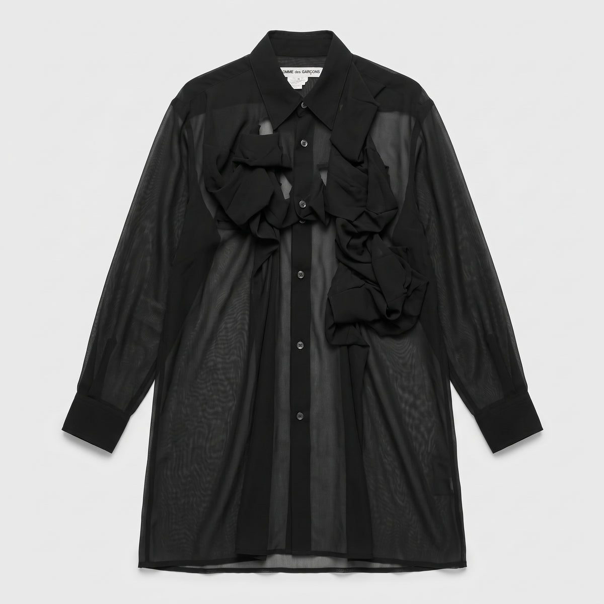 Sheer Ruffled Avant-Garde Shirt