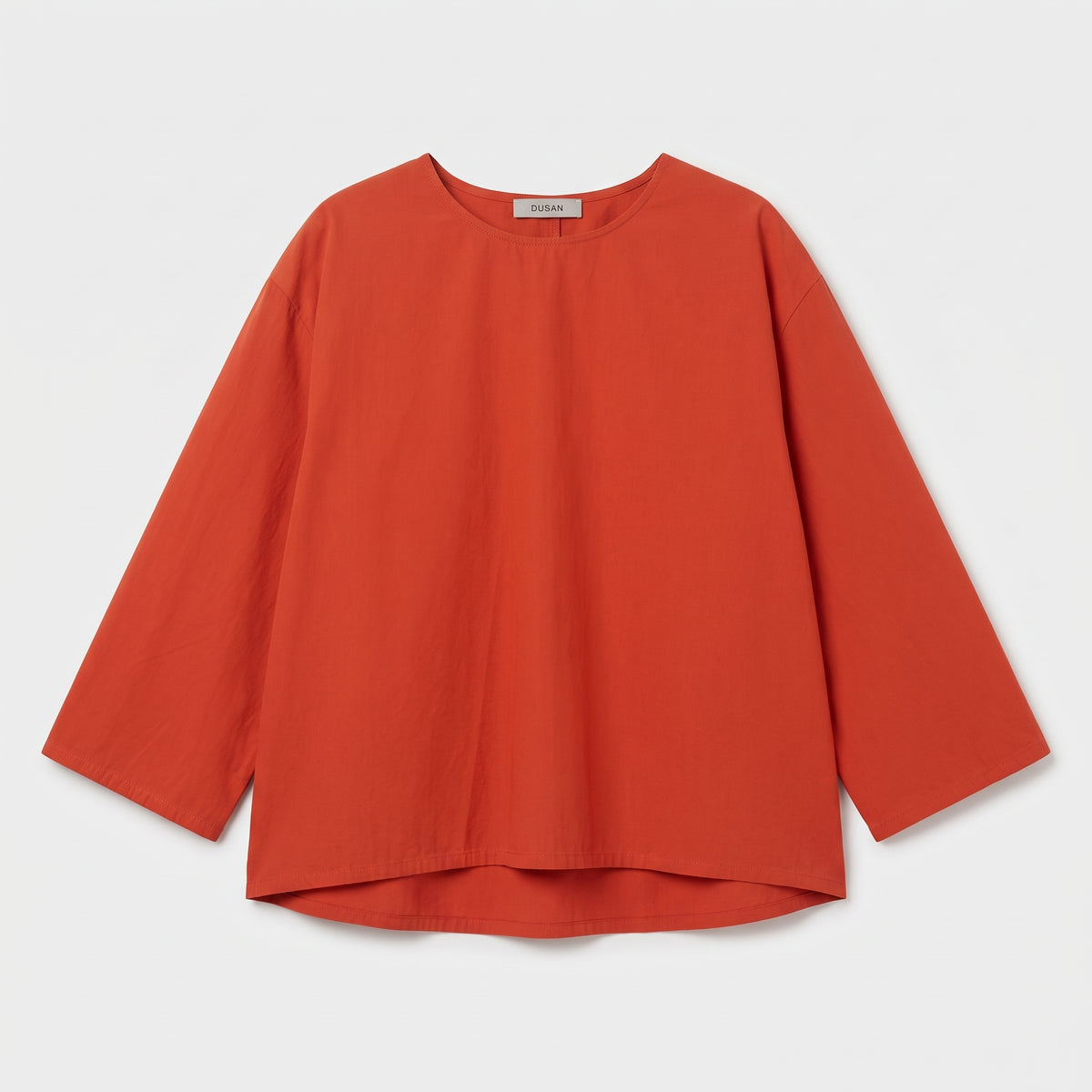 DUSAN Oversized Rust Cotton Top